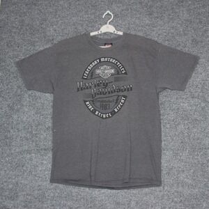 Harley Davidson Loess Hills Pacific Junction Iowa Skull Wings T Shirt Mens XLT